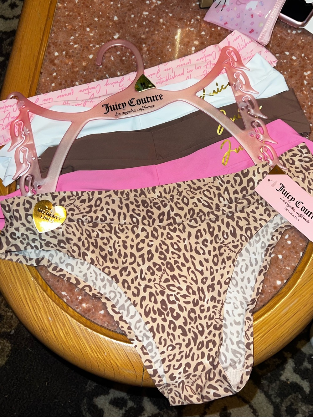 Juicy Couture Leopard Print Hipster Underwear Panties Set